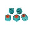 J1939-9P-MALE PLUG-IN-GREEN ENCLOSURE, Three-position Post with Guide Block Automotive Waterproof Connector