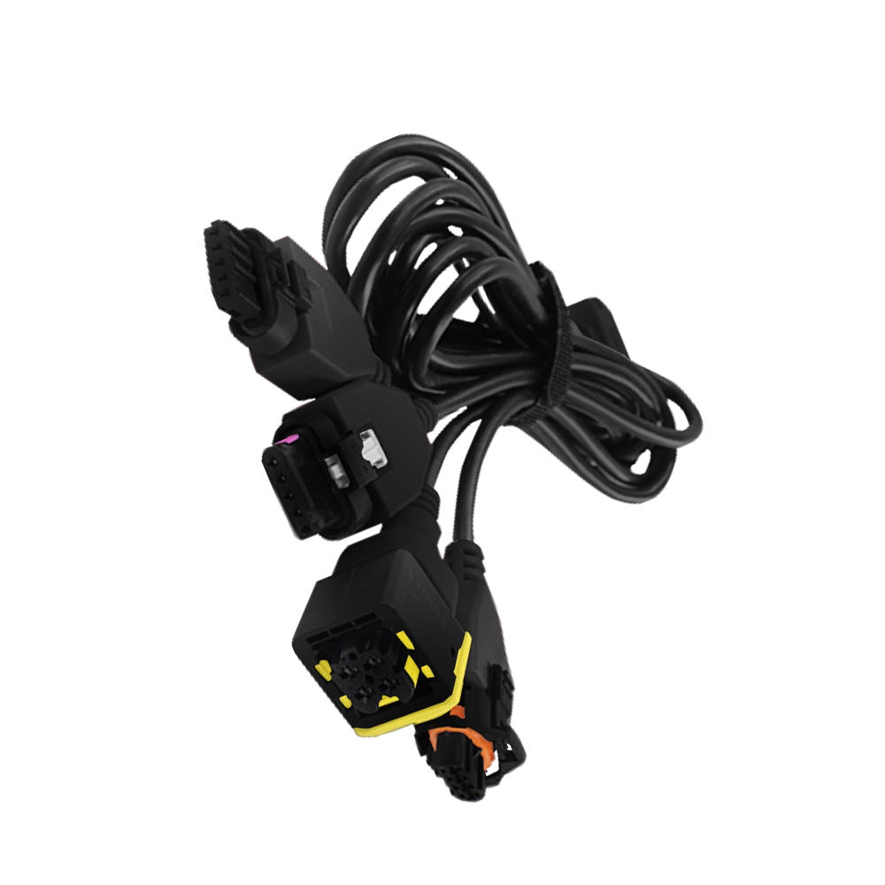 Urea pump connector 4P male plastic shell (1-1418390-1) black (transparent silicone ring + yellow buckle)