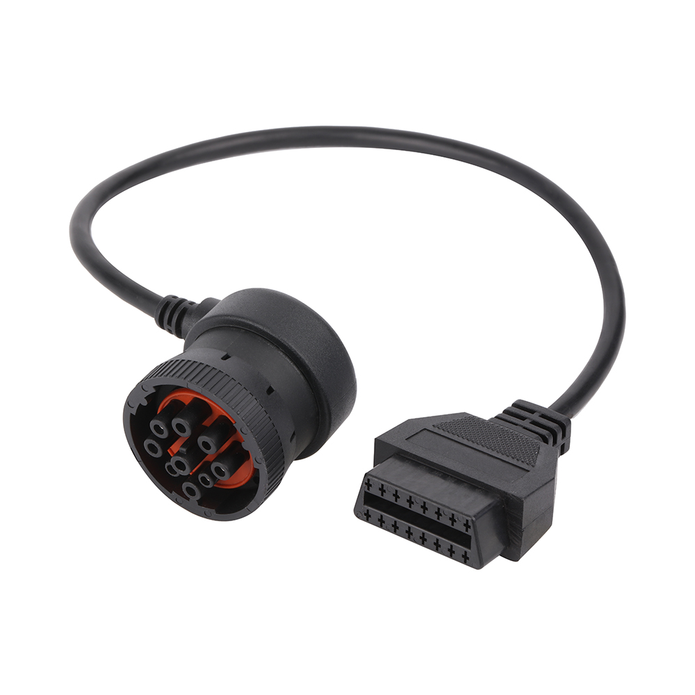 J1939 9P Black Connector To OBD2 Female Diagnostic Line