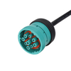 J1939 green extension, male-to-female green 12P automotive connector