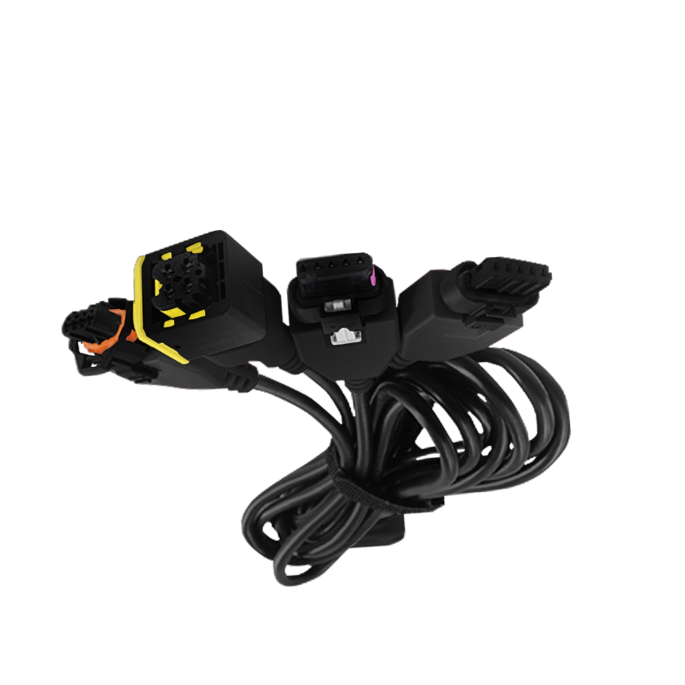 Urea pump connector 4P male plastic shell (1-1418390-1) black (transparent silicone ring + yellow buckle)