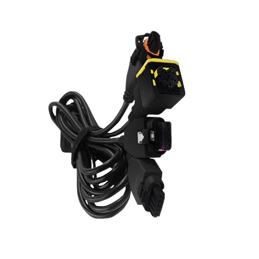 Urea pump connector 4P male plastic shell (1-1418390-1) black (transparent silicone ring + yellow buckle)