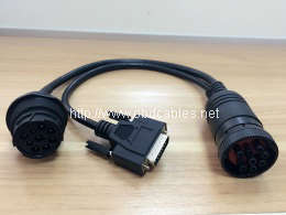 ZXK009-J1939 9P MALE TO J1939 9P FEMALE+DB 15MALE