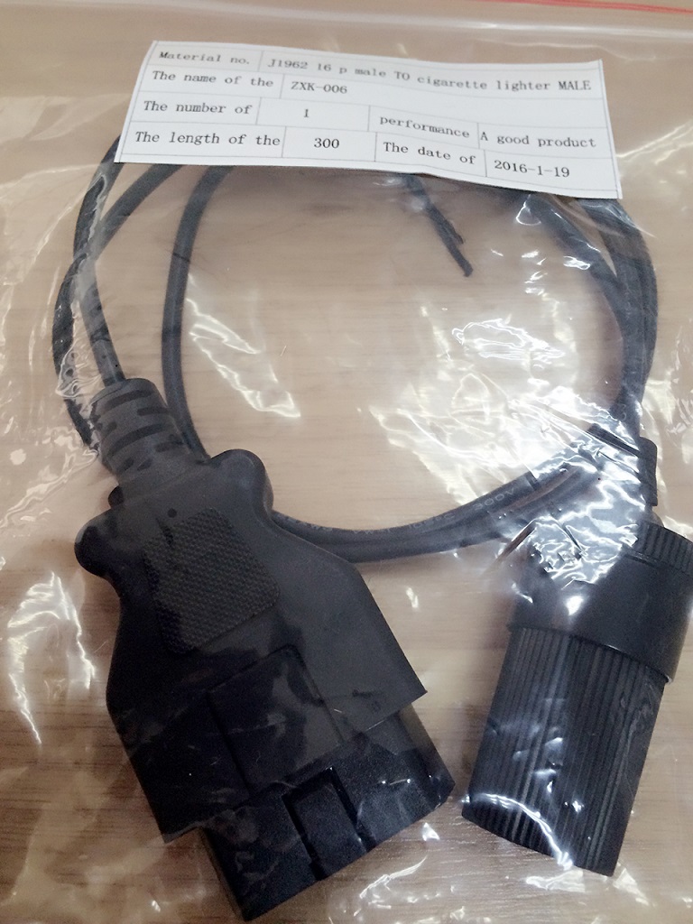 ZXK006-J1962 16P MALE TO CIGARETTE LIGHTER MALE