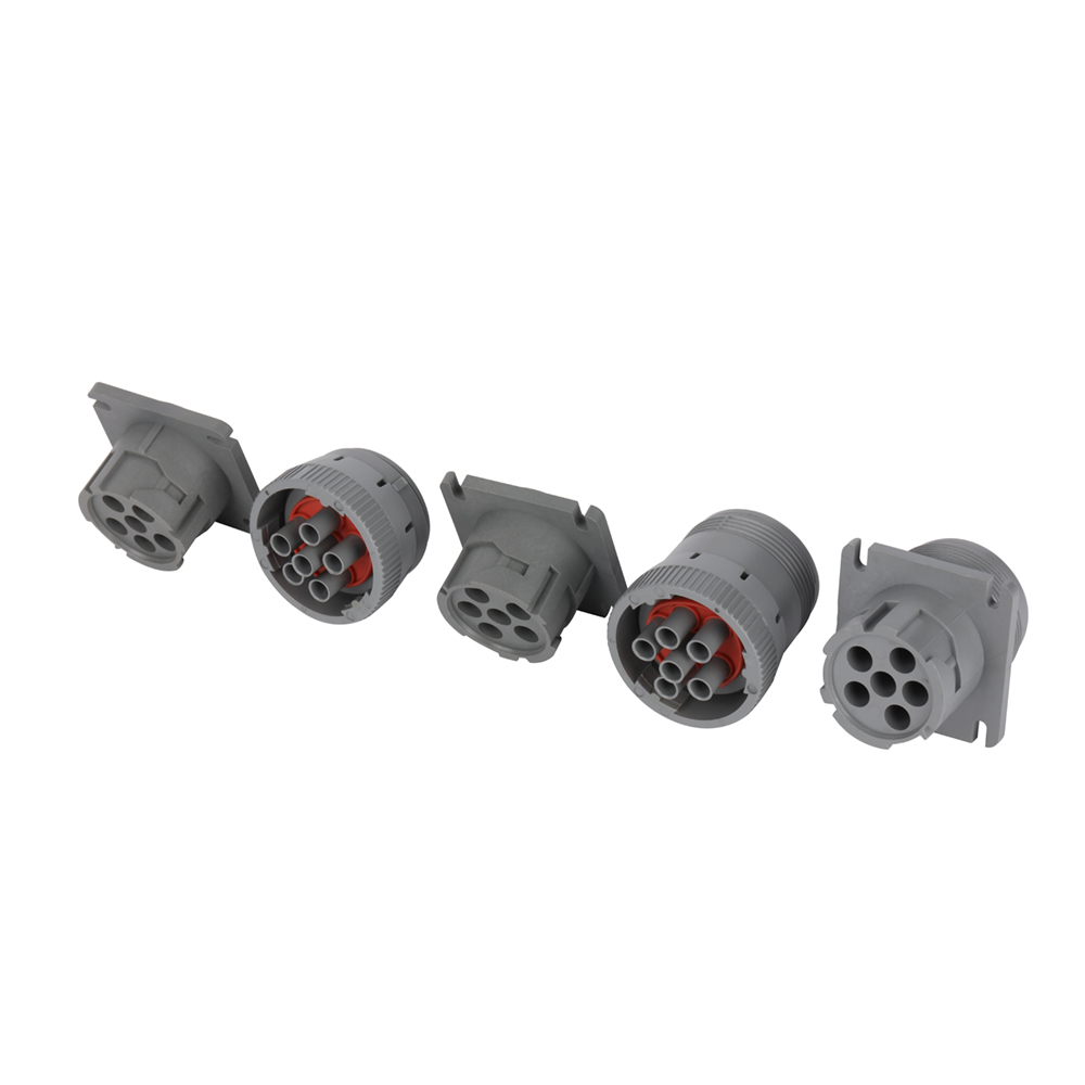 J1939-9P Short Male Plug-in Light Gray Enclosure, 3-bit End-post