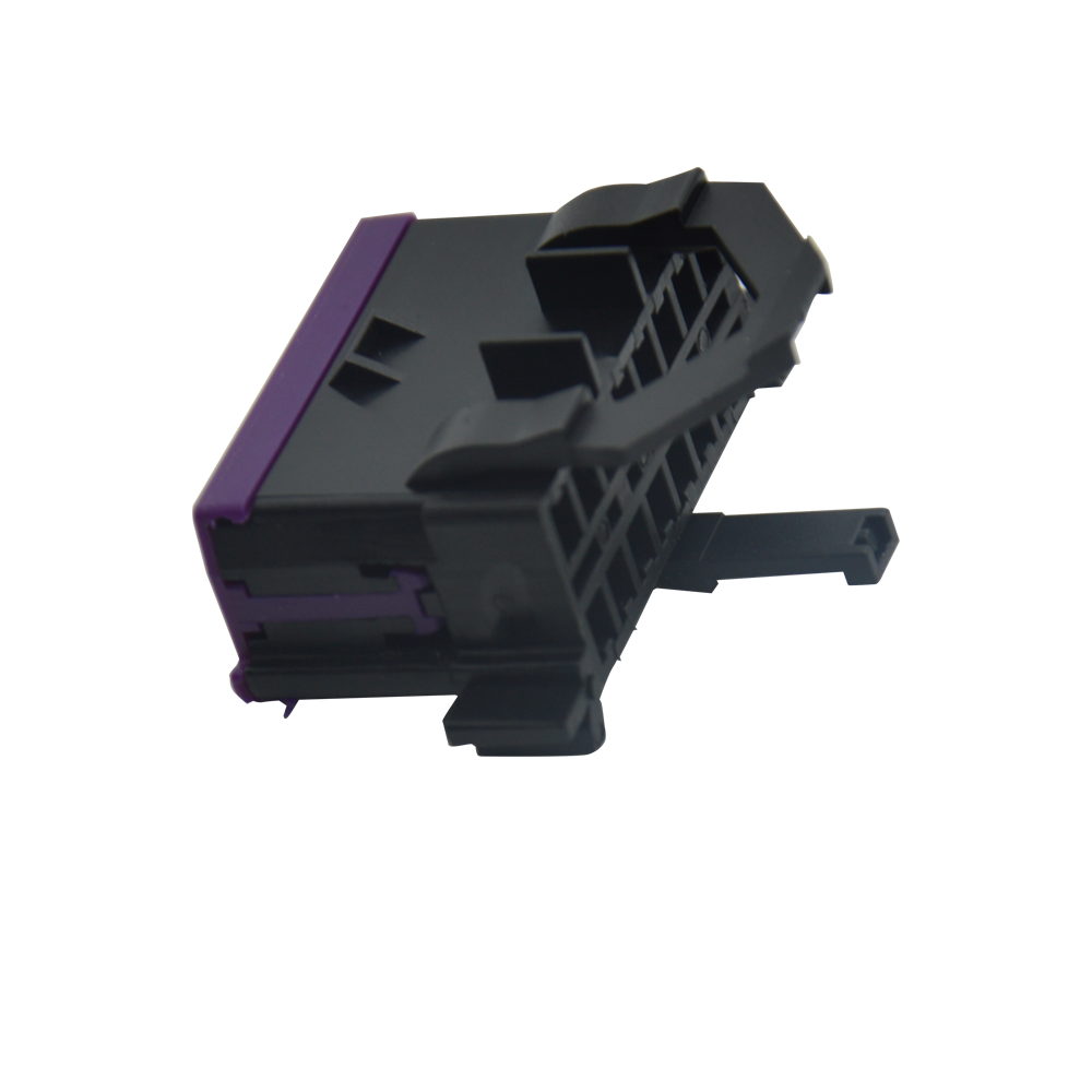 OBD (J1962) 16P Black Body with Triangular Ring Pull Rubber Core Purple Push Card