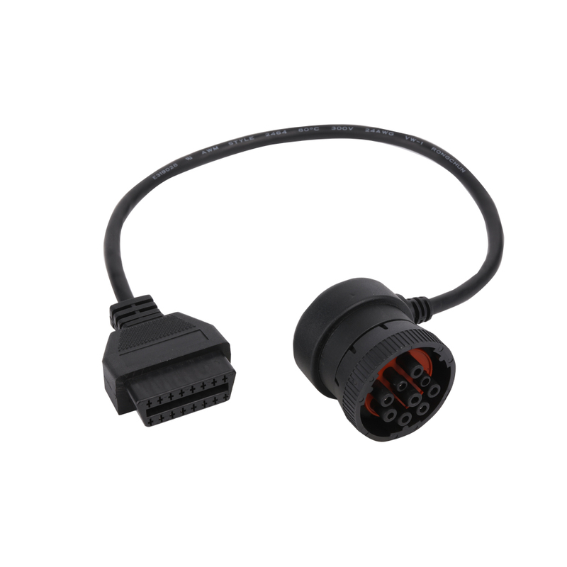 J1939 9P Black Connector To OBD2 Female Diagnostic Line