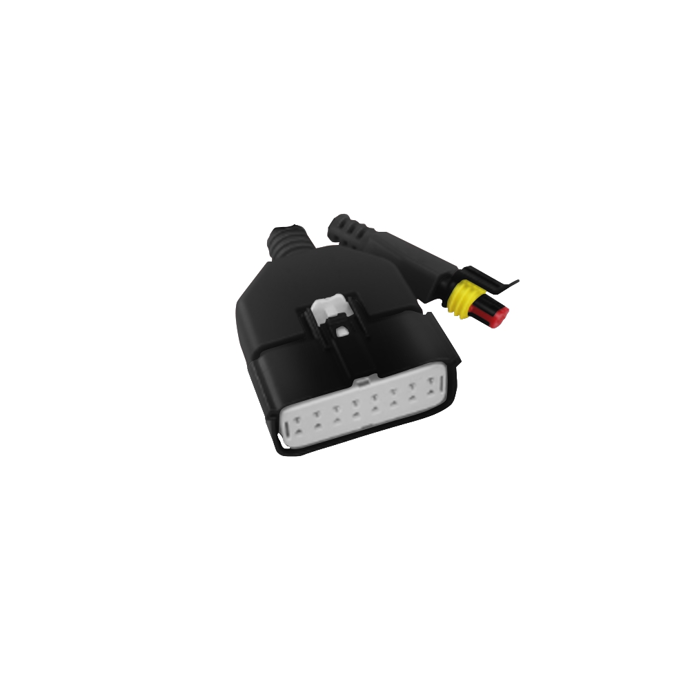 Sinotruk 12P male plastic shell black (black plastic cover +2 black inserts)